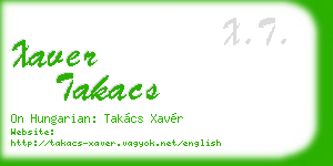 xaver takacs business card