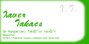 xaver takacs business card